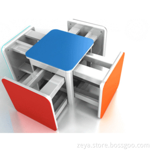 Bistro Set, 4-chair + 1 Table Combine into Cube, Nice Choice for Both Home and OutdoorNew